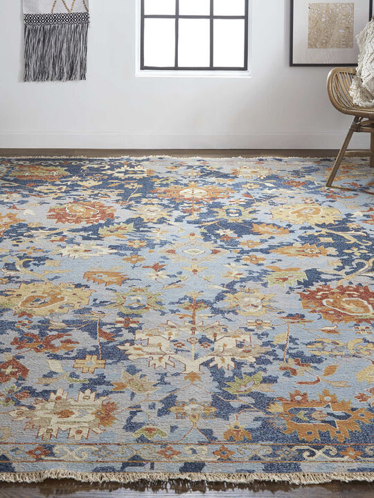 Leylan 0587F 2' x 3' Blue/Orange/Red Rug
