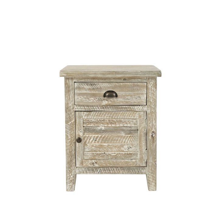 Jofran Artisan's Craft Rustic Farmhouse Distressed Solid Wood Accent Table