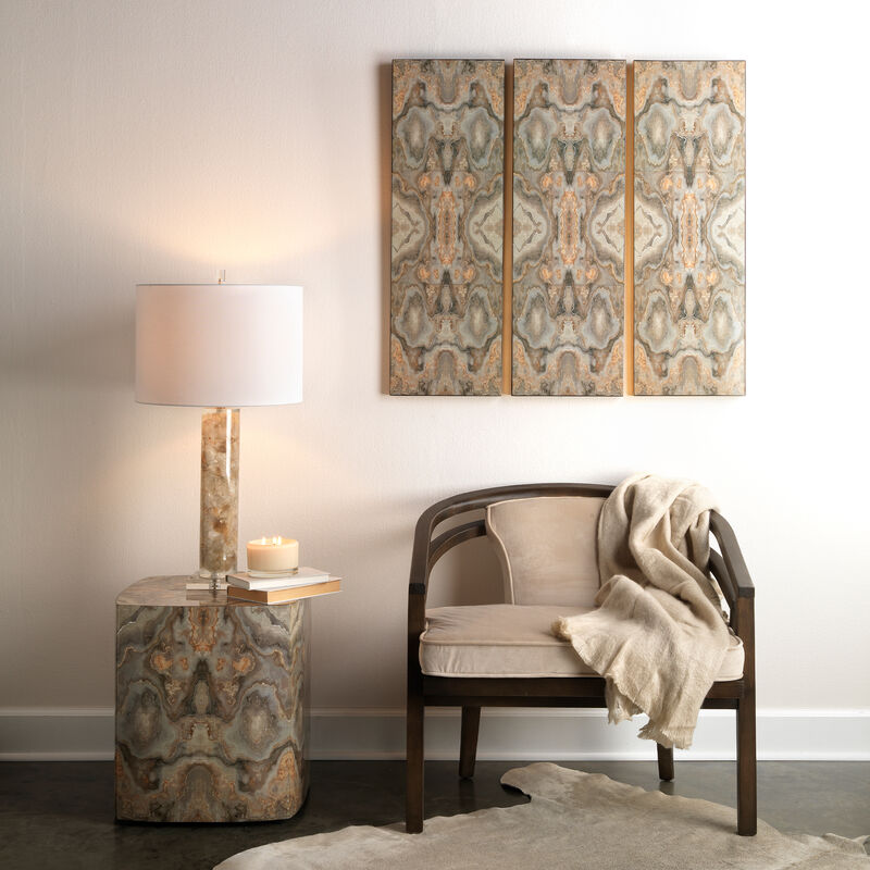 Ink Blot Faux Marble Side Table