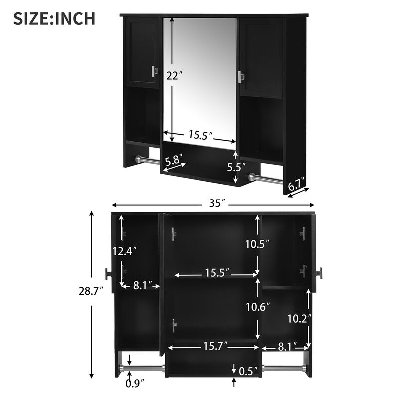Merax Modern Wall Mounted Bathroom Storage Cabinet