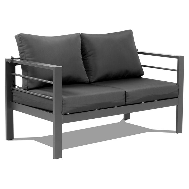 Loveseat Sofa & Coffee Table Set – Stylish Seating & Table for Living Room or Patio
