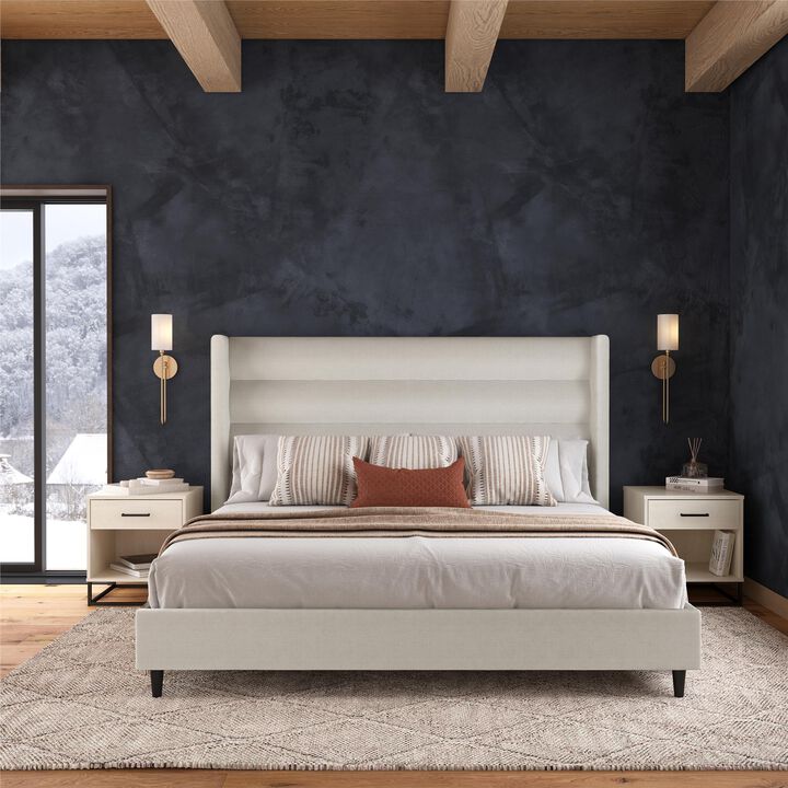 Novogratz Louis Upholstered Wingback Bed