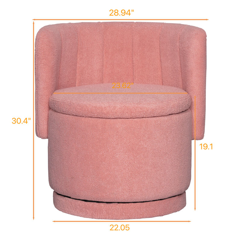 Merax Swivel Boucle Sofa Chair with Storage for Bedroom and Living Room