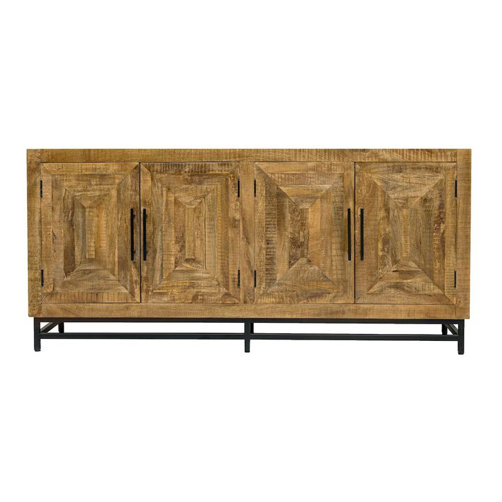 Alex Hamilton Stanton 4 Door Mango Wood Sideboard on an Iron Base