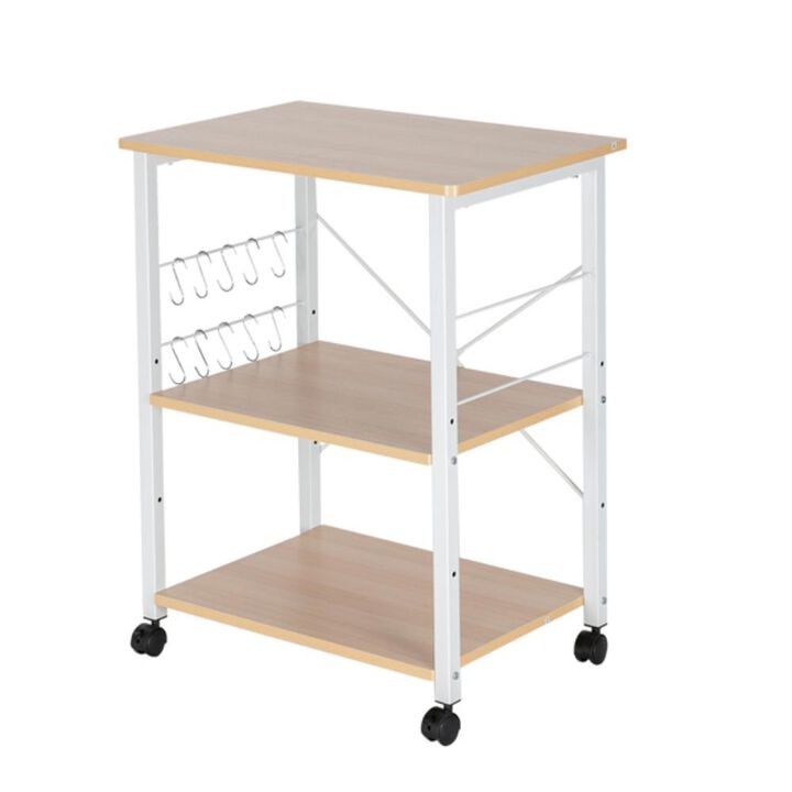3-Tier Baker's Rack Kitchen Utility Storage Cart for Microwave Oven & Essentials