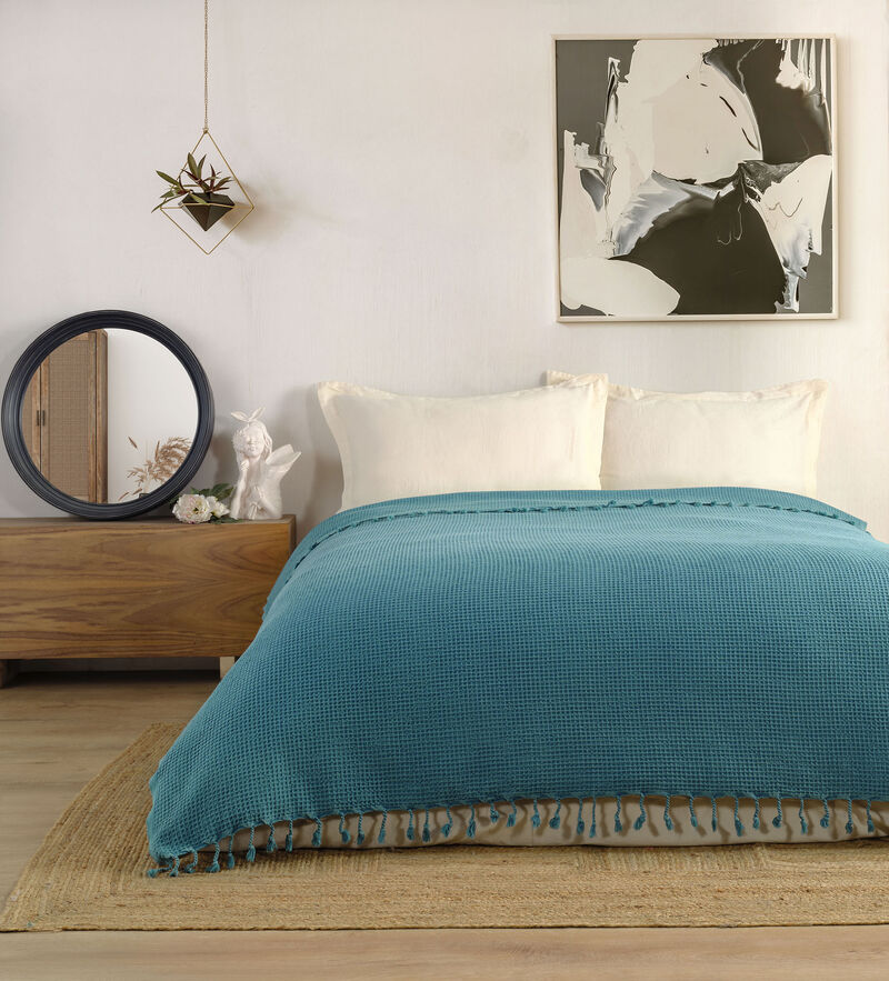 Textile Muslin Plain Cotton Twin Coverlet