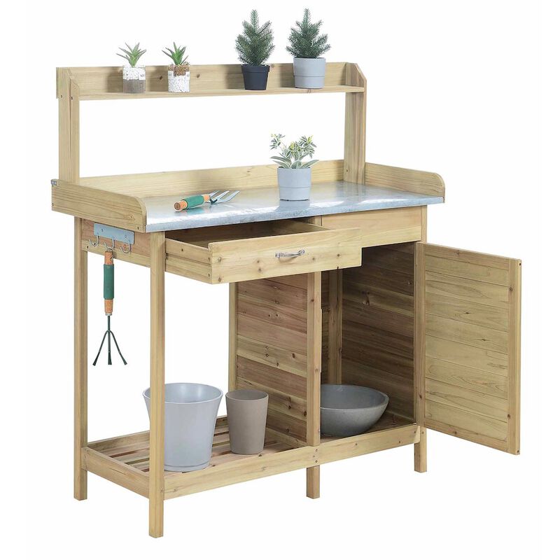 Convience Concept, Inc. Deluxe 1 Drawer Potting Bench with Storage Cabinet and Shelves