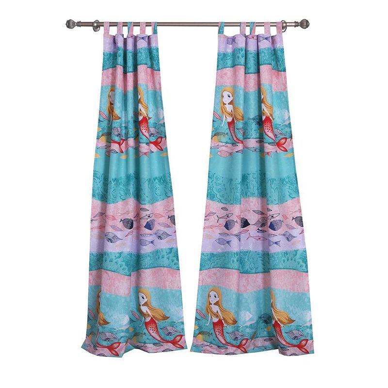 Greenland Home Fashion Mermaid High Quality Polyester Fabric Curtain Valance With 3" Rod Pocket - Multi 84x21"