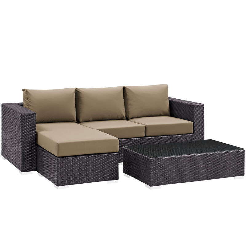 Modway - Convene 3 Piece Outdoor Patio Sofa Set