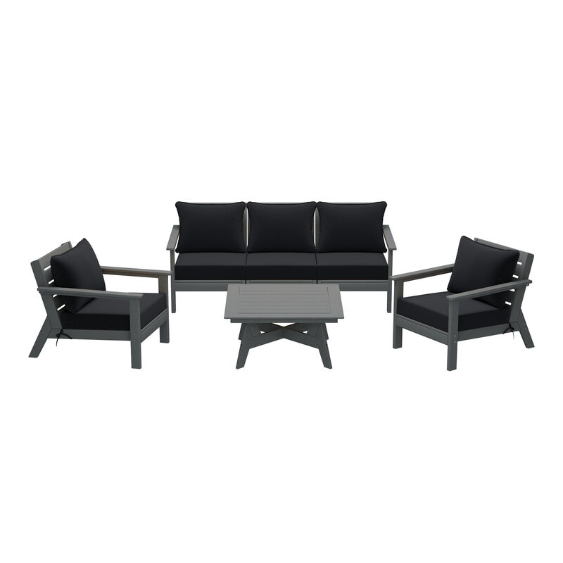 WestinTrends Outdoor 6-Piece Modular Sectional Patio Furniture Sofa Set