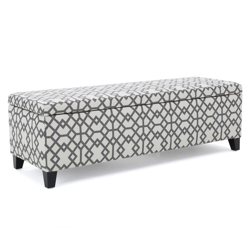Geo-Upholstered Storage Bench Style and Function in One