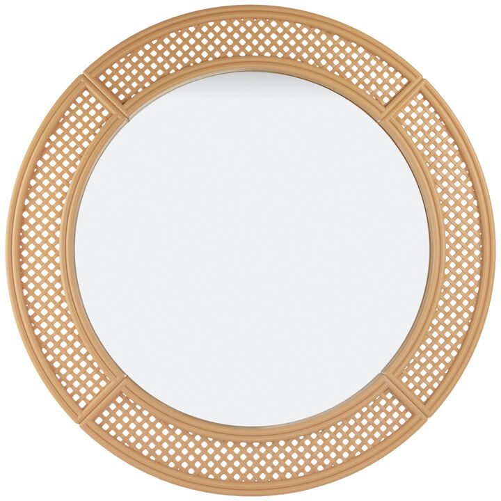 30" Round Woven Style Wall Mirror