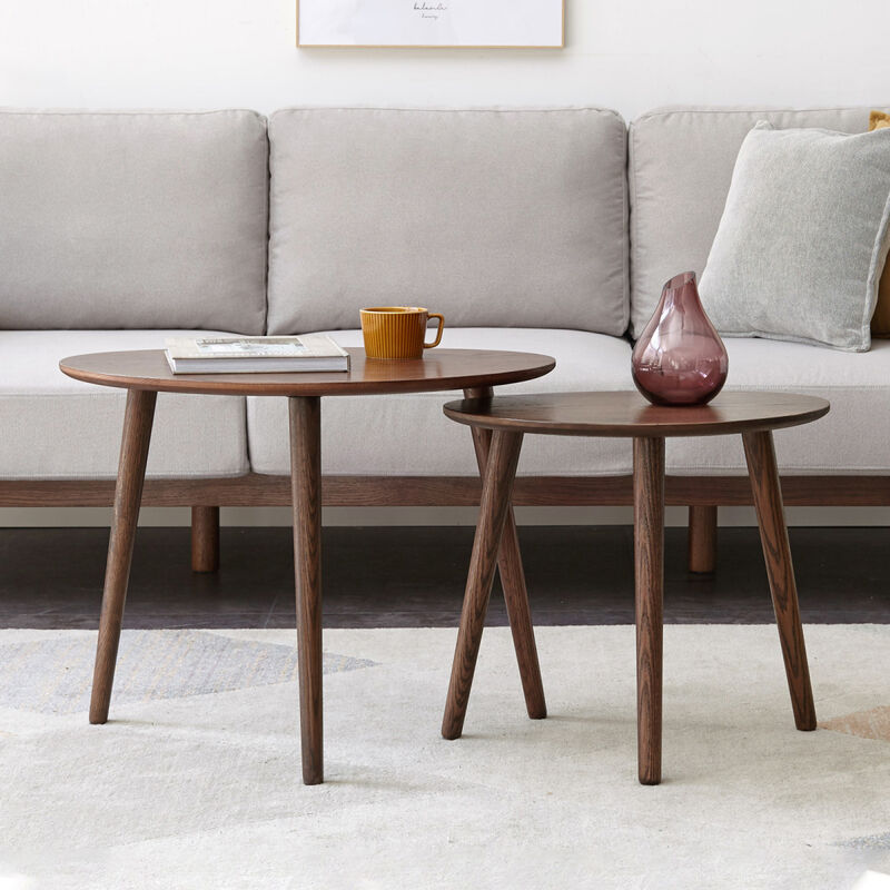 Solid Oak Wood Coffee Table - Easy Assembly