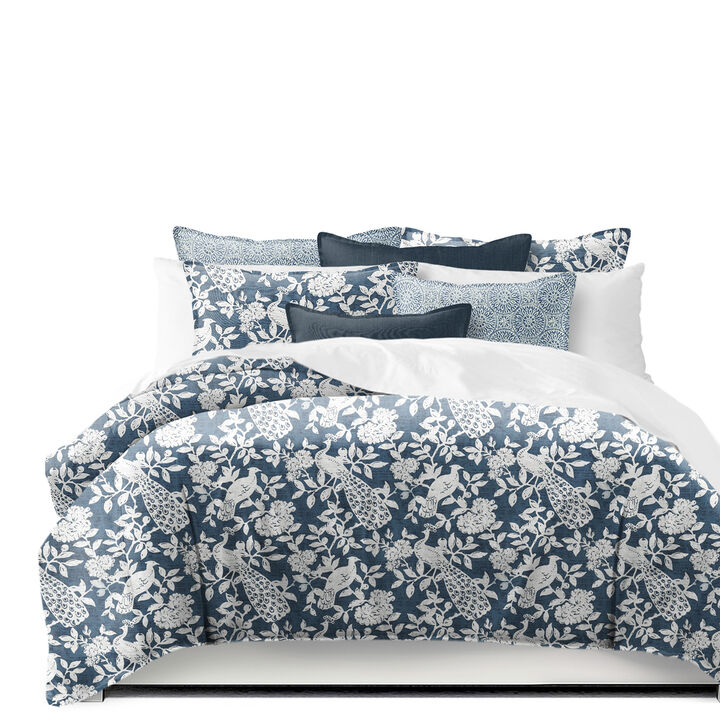 6ix Tailors Fine Linens Lark Navy Coverlet Set