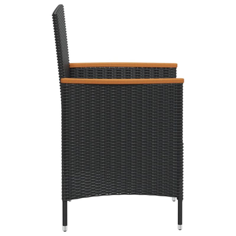 vidaXL 7 Piece Outdoor Dining Set with Cushions Poly Rattan