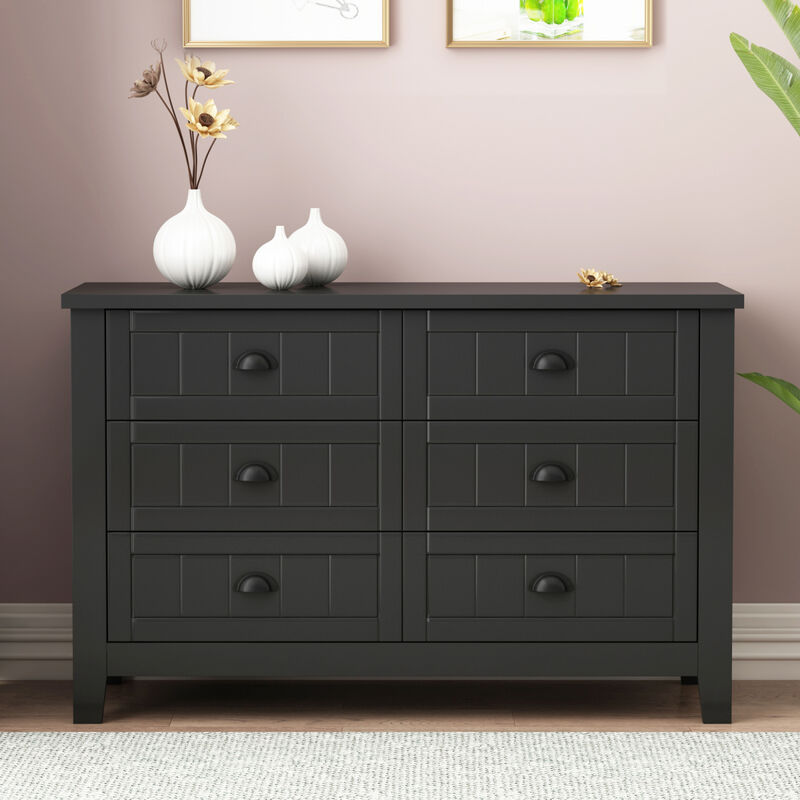 Retro Buffet Cabinet with Solid Wood Frame