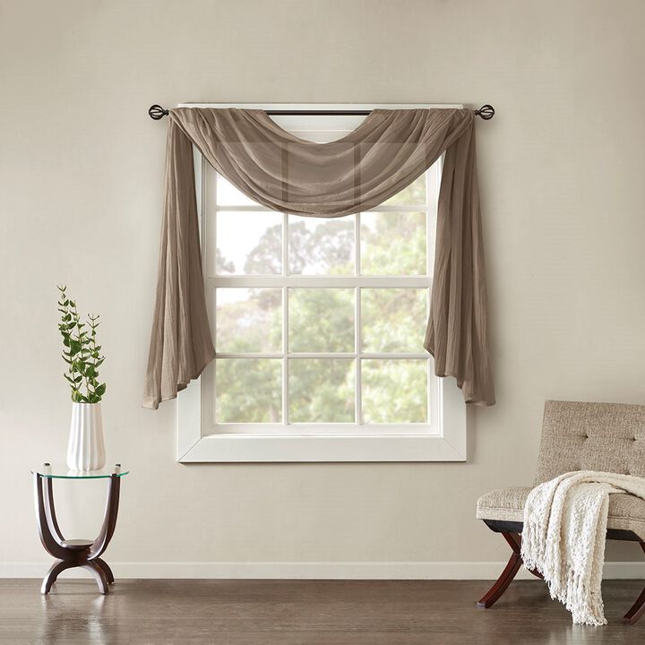 Gracie Mills Gayle Lightweight Crushed Sheer Window Scarf