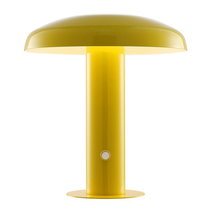 Suillius Contemporary Bohemian Rechargeablecordless Iron Integrated LED Mushroom Table Lamp