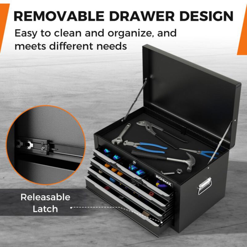 Hivvago 24 Inch Tool Chest Case with 6 Drawers and Top Storage for Garage Repair Shop & Warehouse-Black