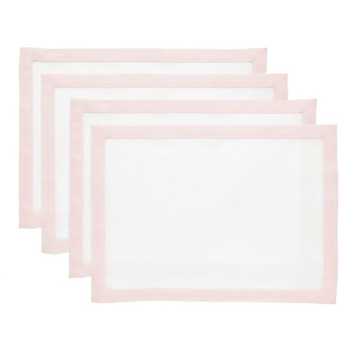 Solino Home 100% Pure Linen Placemats 14 x 19 Inch Set of 4 | Classic