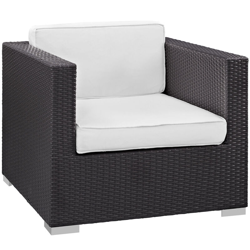 Venice 8 Piece Outdoor Patio Sofa Set - Espresso White