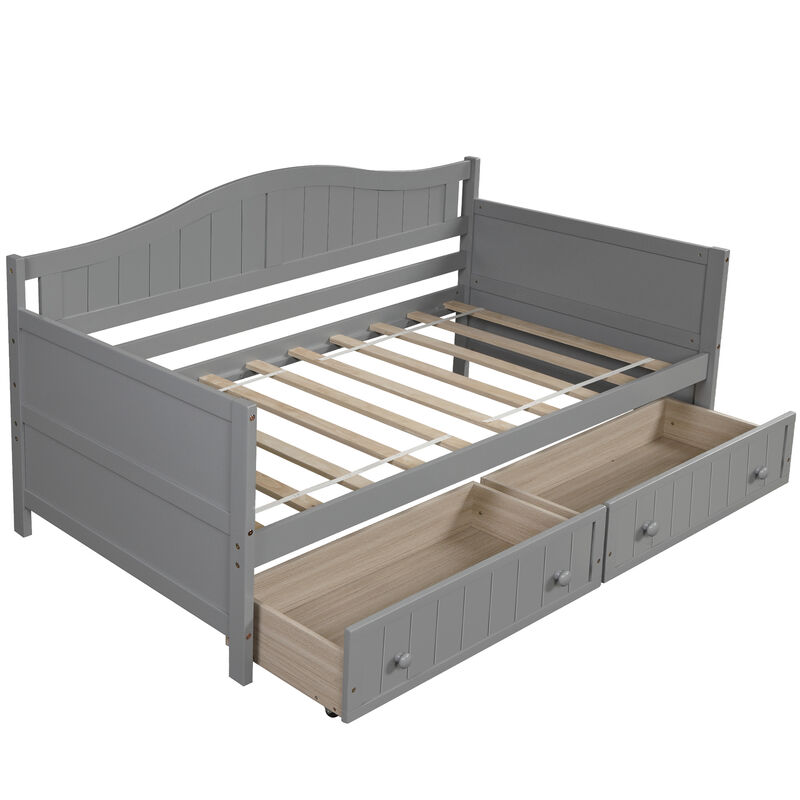 Merax Wooden Daybed with Trundle Bed