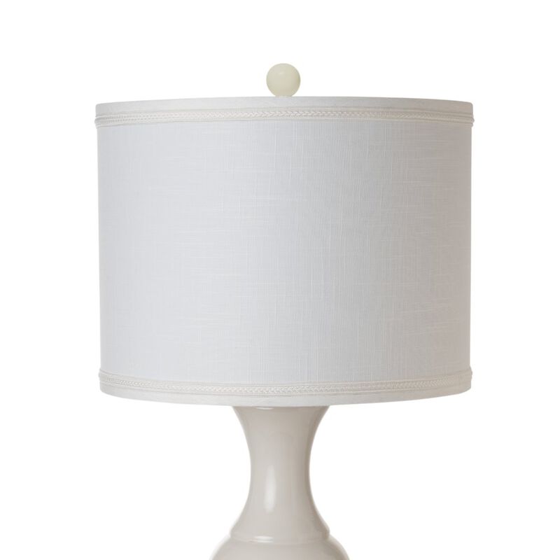 Lux Lighting Warley 34 White Ceramic Table Lamp, (Set of 2)