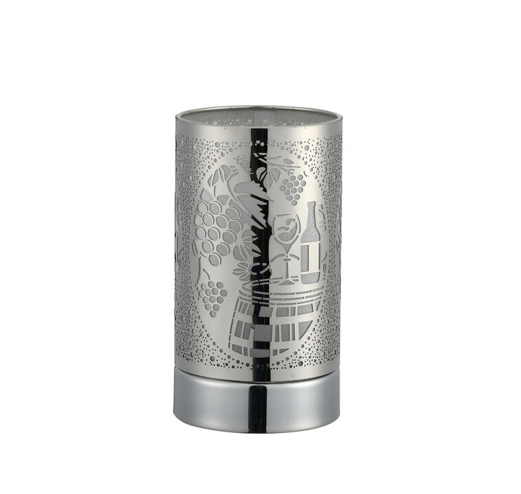 7" Touch lamp/Oil burner/Wax warmer-Silver Wine Time