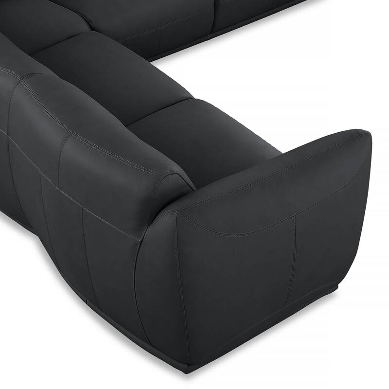 Moon Top Grain Leather Symmetrical Sectional