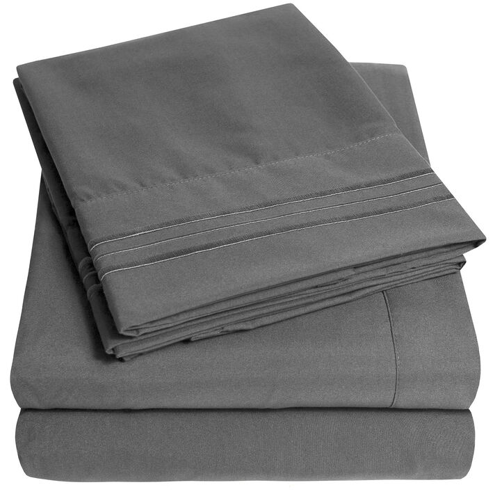 5 Piece Sheet Set, Ultra Soft 1800 Series Collection - Split King, Royal Blue