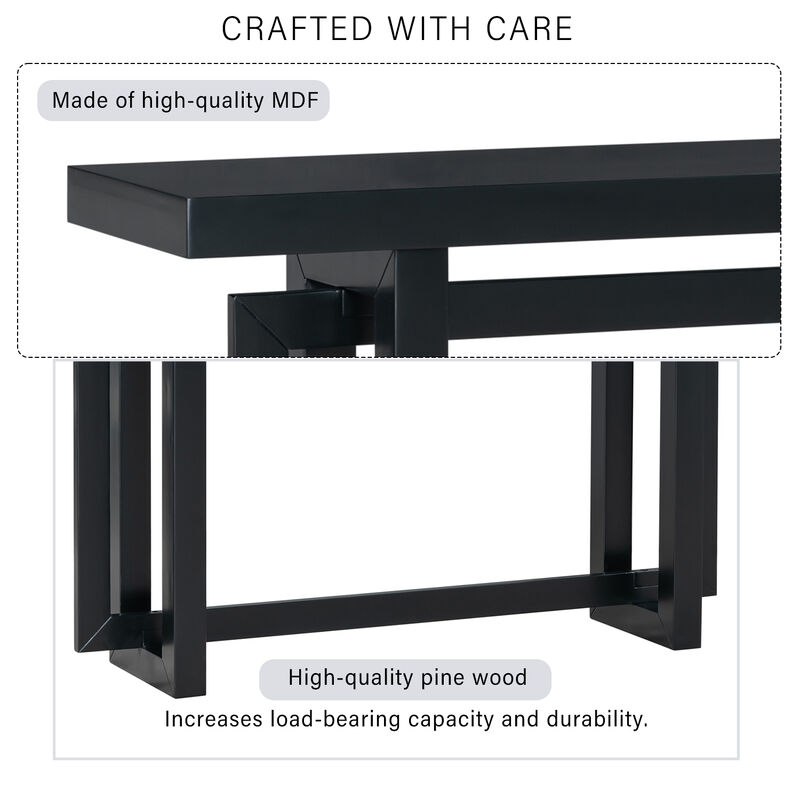 Merax Contemporary Console Table with Wood Top