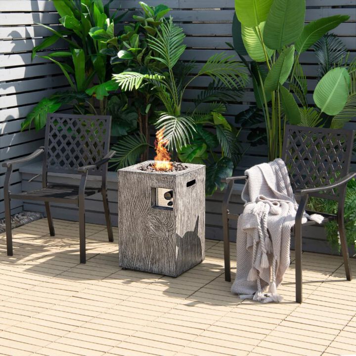 Hivvago 16 Feet Square Outdoor Propane Fire Pit with Lava Rocks Waterproof Cover 30000 BTU