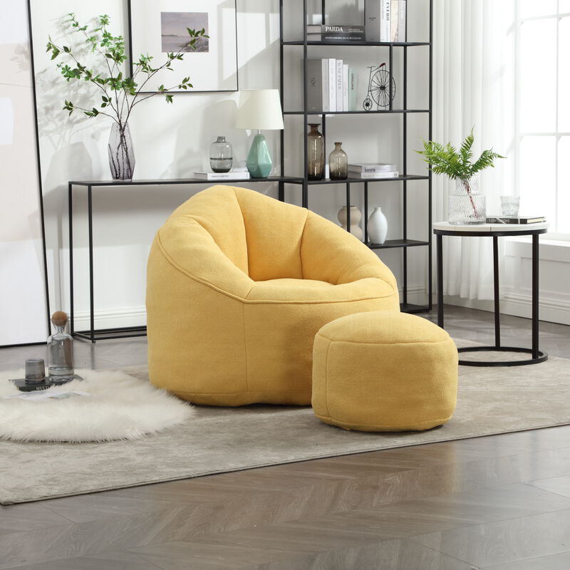 Merax Bean Bag Sofa Accent Chair with Footrest