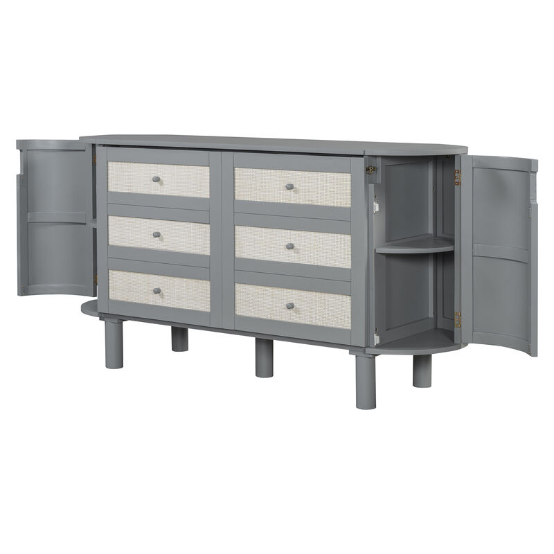 Merax Modern Woven Design Murphy Bed with Hidden Storage