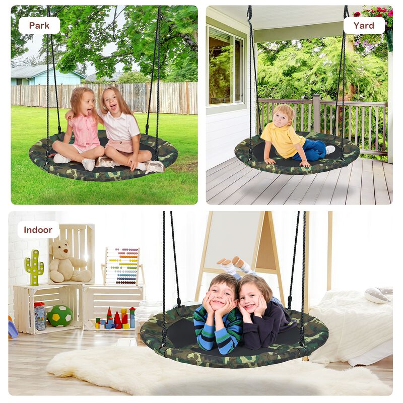 Flying Saucer Tree Swing Outdoor Play Set with Adjustable Ropes – Fun for Kids and Adults