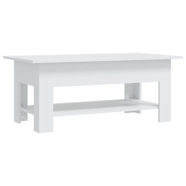 vidaXL Coffee Table White 40.2"x21.7"x21.7" Chipboard