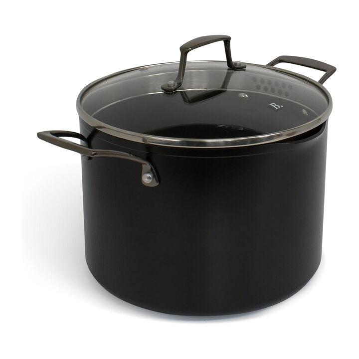 Blu. Cookware 8.5QT Stock Pot with Double Strainer Lid, Non-Toxic, Non-Stick Ceramic, PFA/PFOA-Free Pot, Suitable for All Cooktops