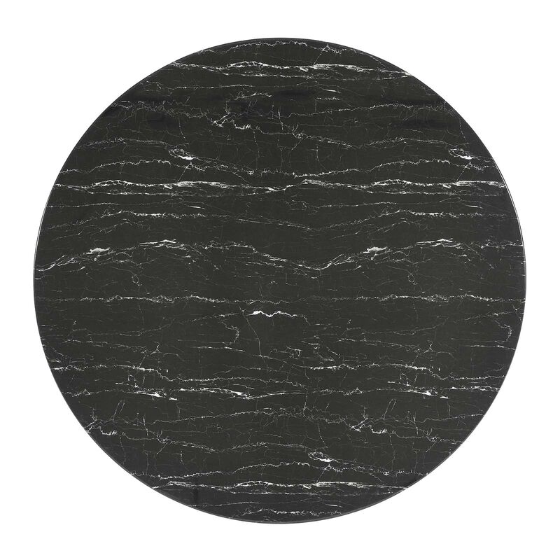 Modway - Lippa 54" Round Artificial Marble Dining Table White Black