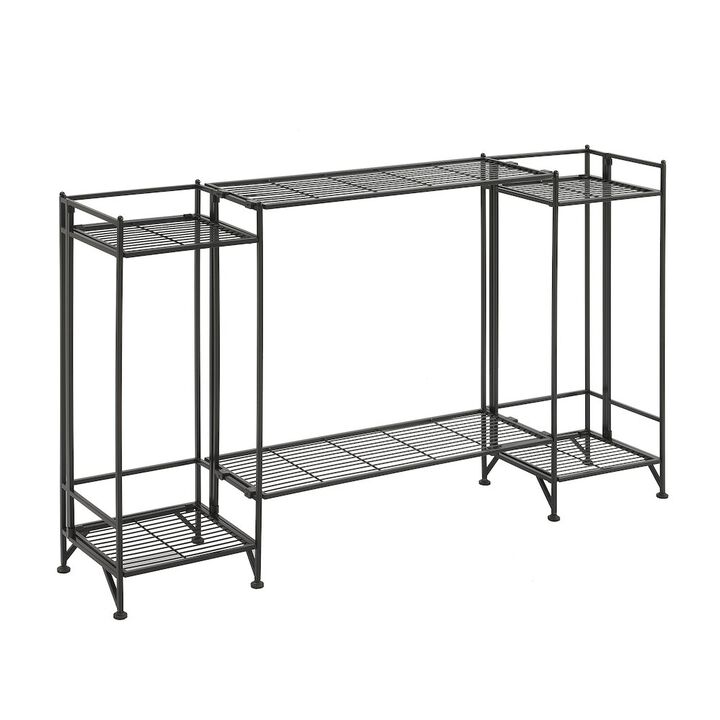 Convenience Concepts Xtra Storage 2 Tier Tall Folding Metal Shelves with Set of 2