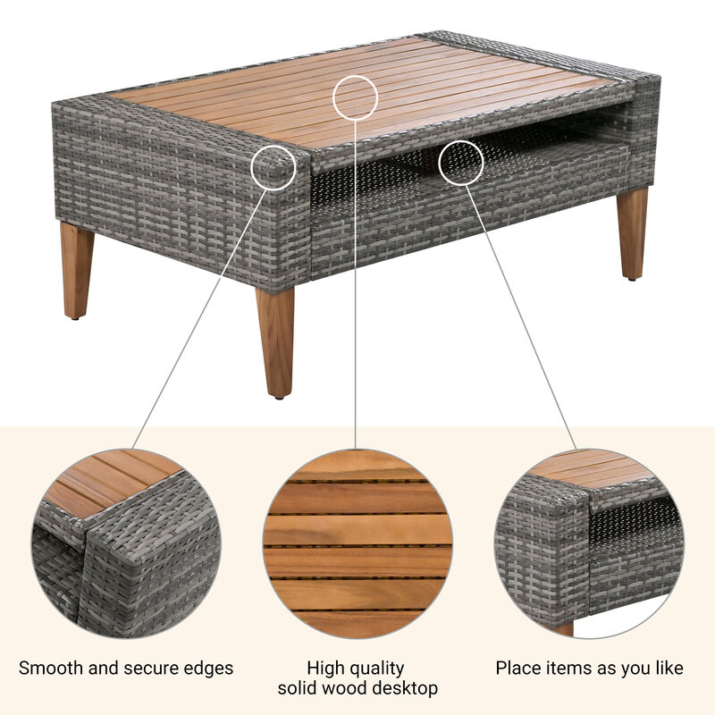 Merax All Weather PE Wicker Outdoor Rattan Sofa Set