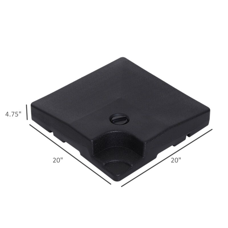 Heavy-Duty Umbrella Support: 4-Piece Black Base for Cantilever Umbrellas
