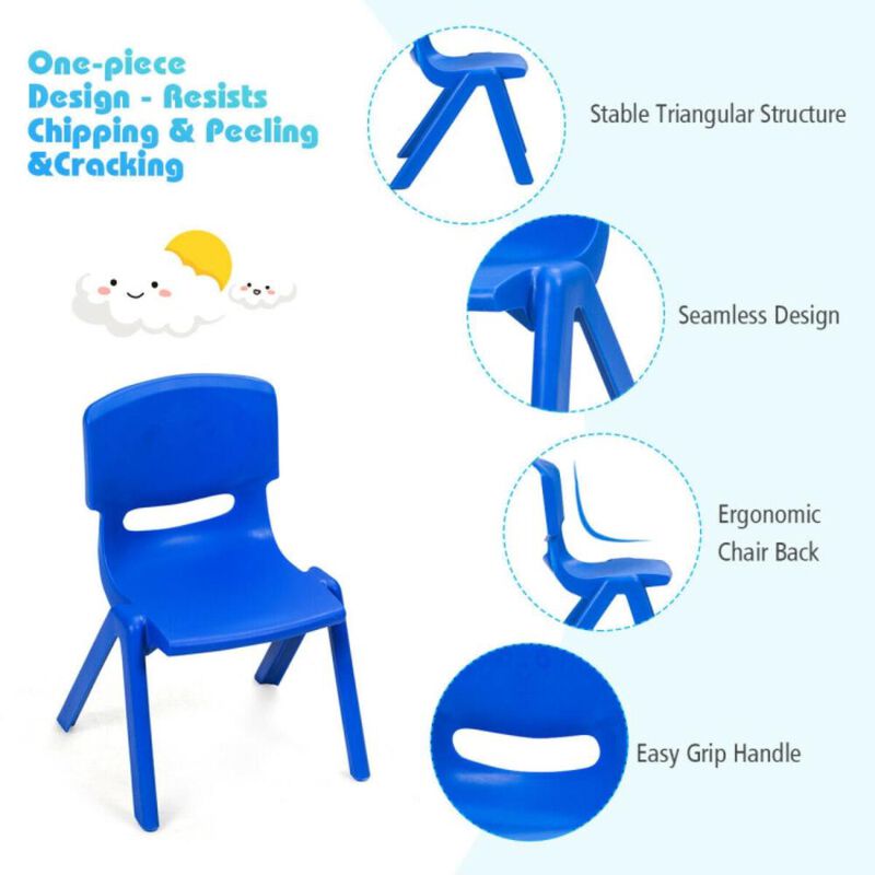 Hivvago 6-pack Kids Plastic Stackable Classroom Chaira
