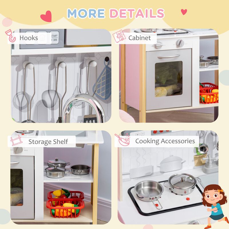 Interactive Kids' Kitchen: Adjustable Height Set with Accessories