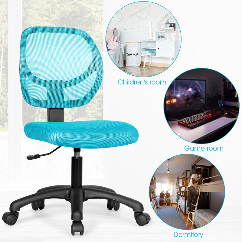 Costway Mesh Office Chair Low-Back Armless Computer Desk Chair Adjustable Height Pink