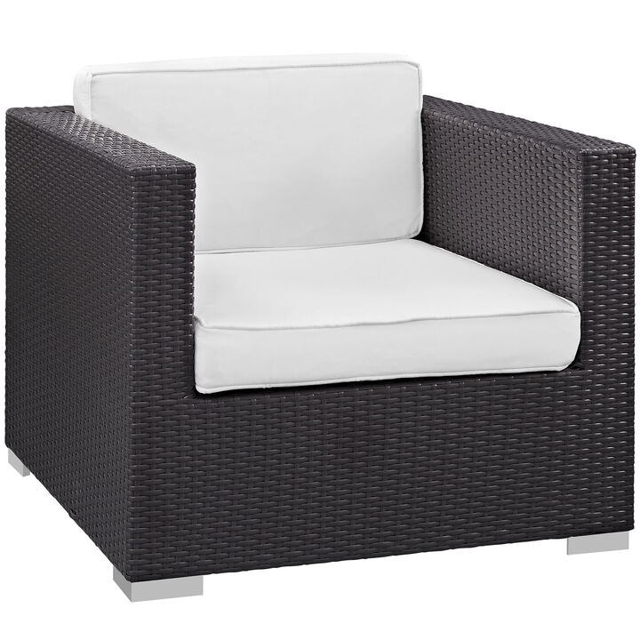 Convene 5 Piece Outdoor Patio Sectional Set - Espresso White