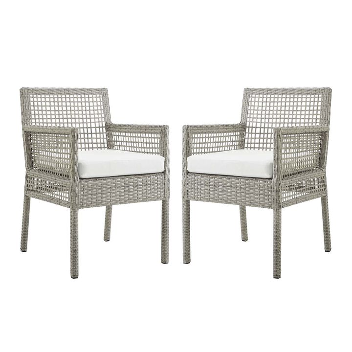 Aura Dining Armchair Outdoor Patio Wicker Rattan Set of 2