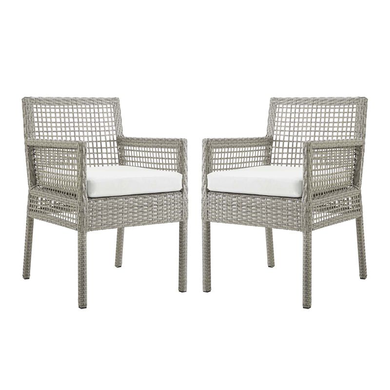 Aura Dining Armchair Outdoor Patio Wicker Rattan Set of 2