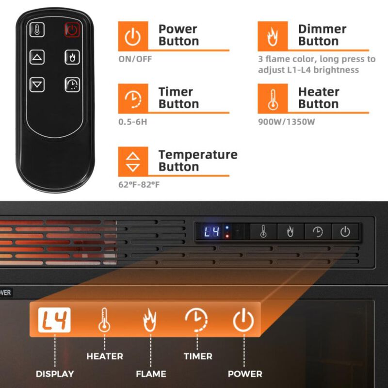 Hivvago 25 Inches Recessed Electric Heater