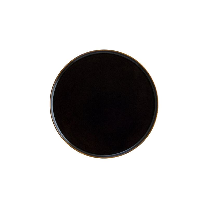 Sphere Earth dia.11" Round Brown Porcelain Plate