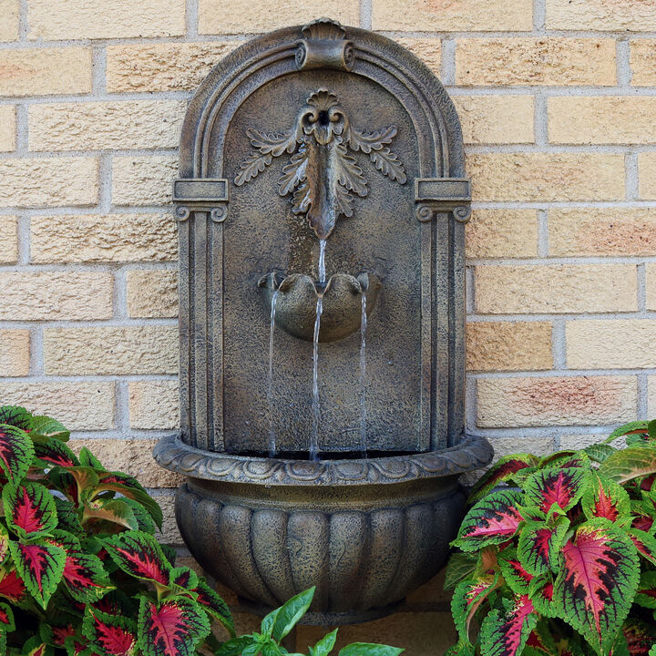 Sunnydaze Florence Polystone Outdoor Solar Wall Fountain